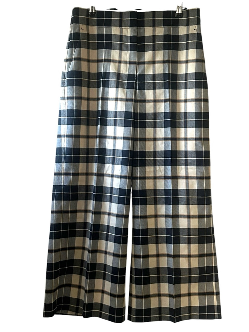 Ann Taylor The Wide Leg Pant Plaid 6 High Rise Cropped Above Ankle Trousers NWT